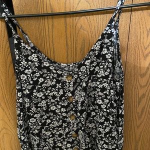 Black and white floral tank top